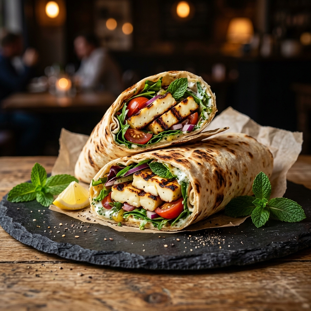 Grilled Halloumi Wrap